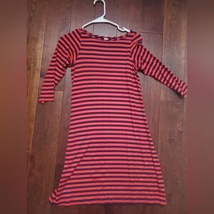 Yala Orange and Navy Blue  Striped Long Sleeve Dress Size Xs Tshirt Like Materia